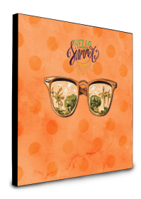 Beach Sunglasses Wall Decor (Color: Orange Polkadot, size: 8 x 8)