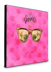Beach Sunglasses Wall Decor (Color: Pink Polkadot, size: 8 x 8)