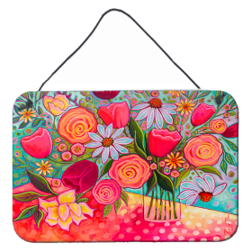 Multi Themed Door Hanging Prints (Color: Polka Dots Flowers, size: 8 x 12)