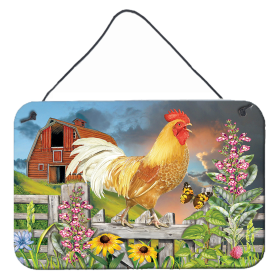 Multi Themed Door Hanging Prints (Color: Yellow Rooster Greeting the Day, size: 8 x 12)
