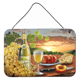 Multi Themed Door Hanging Prints (Color: Chablis, P, Wine and Cheese, size: 8 x 12)