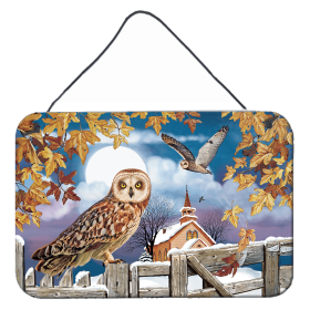 Multi Themed Door Hanging Prints (Color: Short-Eared Owl In The Churchyard, size: 8 x 12)
