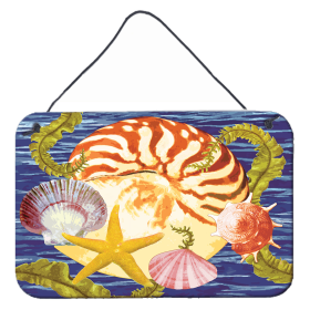 Multi Themed Door Hanging Prints (Color: Nautilus And Gulf And Sundial, size: 8 x 12)