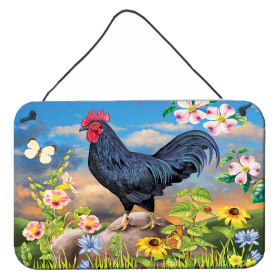Multi Themed Door Hanging Prints (Color: Black Rooster, size: 8 x 12)