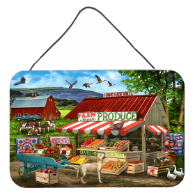 Multi Themed Door Hanging Prints (Color: Produce Stand Yellow Lab and Cows, size: 8 x 12)