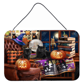 Multi Themed Door Hanging Prints (Color: Halloween Black Cats Our Favorite Time, size: 8 x 12)