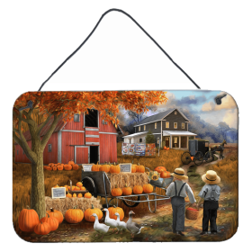 Multi Themed Door Hanging Prints (Color: Fall Amish Pumpkin Stand, size: 8 x 12)