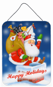 Multi Themed Door Hanging Prints (Color: Santa Claus Hope I Don't Get Stuck, size: 12 x 16)