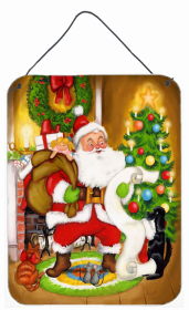 Multi Themed Door Hanging Prints (Color: Santa Claus Let Me Check My List, size: 12 x 16)