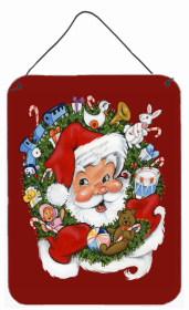 Multi Themed Door Hanging Prints (Color: Santa Claus Wreath of Cheer, size: 12 x 16)