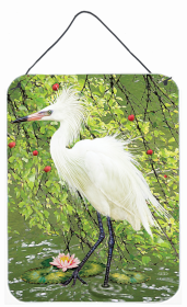 Multi Themed Door Hanging Prints (Color: Snowy Egret Under Plum Tree, size: 12 x 16)