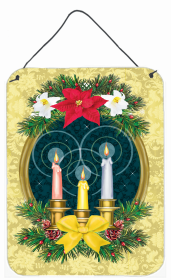 Multi Themed Door Hanging Prints (Color: Holy Night Christmas Candle Wreath, size: 12 x 16)