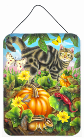 Multi Themed Door Hanging Prints (Color: Cat Fuzzy in the Pumpkin Patch, size: 12 x 16)