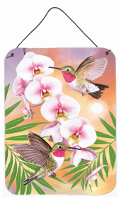 Multi Themed Door Hanging Prints (Color: Anna's Hummingbirds Phalaenopsis, size: 12 x 16)
