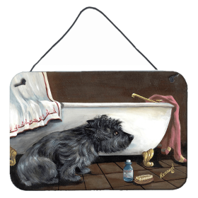 Multi Themed Door Hanging Prints (Color: Cairn Terrier Bath Time, size: 8 x 12)