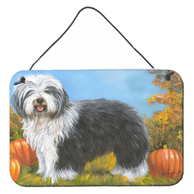 Multi Themed Door Hanging Prints (Color: Old English Sheepdog Ocotoberfest, size: 8 x 12)