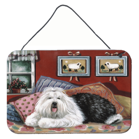Multi Themed Door Hanging Prints (Color: Old English Sheepdog Sweet Dreams, size: 8 x 12)