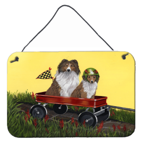 Multi Themed Door Hanging Prints (Color: Sheltie Sheepdog Express, size: 8 x 12)