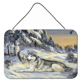 Multi Themed Door Hanging Prints (Color: Siberian Husky Winterscape, size: 8 x 12)