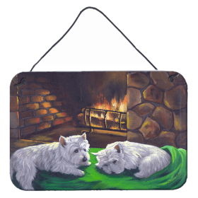 Multi Themed Door Hanging Prints (Color: Westie A Winter's Night, size: 8 x 12)