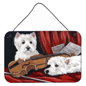 Multi Themed Door Hanging Prints (Color: Westie Fiddlers, size: 8 x 12)