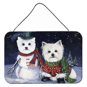 Multi Themed Door Hanging Prints (Color: Westie Christmas Self Portrait, size: 8 x 12)