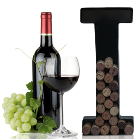 Made Easy Kit Metal Letter Wine Cork Holder w/Wall Mount Kit (Color: Letter I, size: Large (12"))