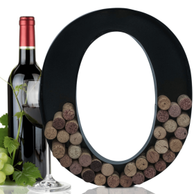 Made Easy Kit Metal Letter Wine Cork Holder w/Wall Mount Kit (Color: Letter O, size: Large (12"))