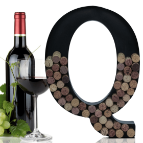 Made Easy Kit Metal Letter Wine Cork Holder w/Wall Mount Kit (Color: Letter Q, size: Large (12"))