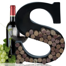 Made Easy Kit Metal Letter Wine Cork Holder w/Wall Mount Kit (Color: Letter S, size: Large (12"))