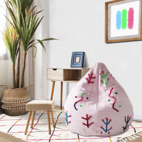 Bean bag Chair Unstuffed (Color: Pink)