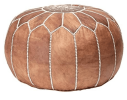 STUFFED leather Moroccan Ottoman pouf