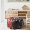 STUFFED leather Moroccan Ottoman pouf