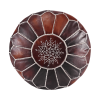 STUFFED leather Moroccan Ottoman pouf