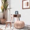 STUFFED leather Moroccan Ottoman pouf