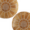STUFFED leather Moroccan Ottoman pouf