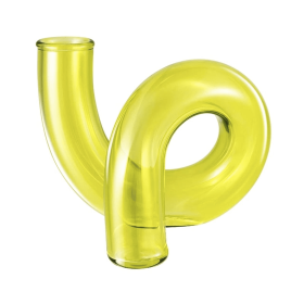 Loop Glass Vase/Candle Stick Holder (Color: yellow)