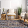 Handwoven Chevron Rochell Area rug Feet Colorful Sleek Rug /Mat