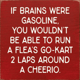 If brains were gasoline, you wouldn't be able to... (Color: Old Red)