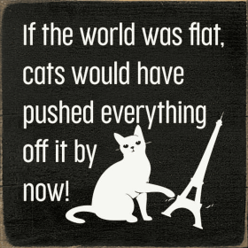 If the World Was Flat Wood Sign (Color: Old Black)