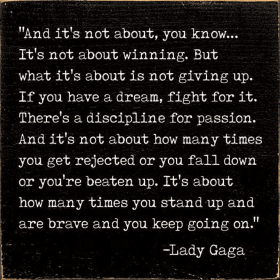 "And it's not about, you know... It's not about winning." (Color: Old Black)