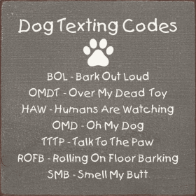 Dog Texting Codes: BOL - Bark Out Loud... (Color: Old Anchor Gray)
