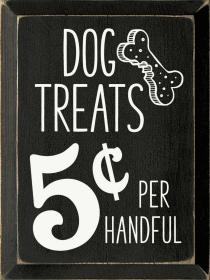 Dog Treats 5 Cents (Color: Old Black)