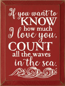 If you Want to Know Ocean Waves Wood Sign (Color: Old Red)