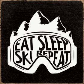 Eat Sleep Ski Repeat (Color: Old Black)