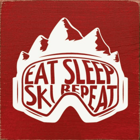 Eat Sleep Ski Repeat (Color: Old Red)