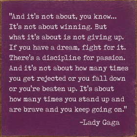 "And it's not about, you know... It's not about winning." (Color: Old Elderberry)