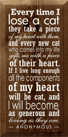 Everytime I lose a Cat Wood Sign (Color: Walnut Stain)