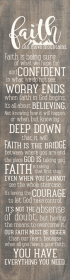 Faith Can Move Mountains Farmhouse Sign Vertical (Color: Weathered Gray and White, size: 9" x 36")