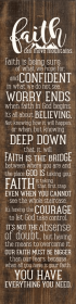 Faith Can Move Mountains Farmhouse Sign Vertical (Color: Dark Walnut and White, size: 9" x 36")